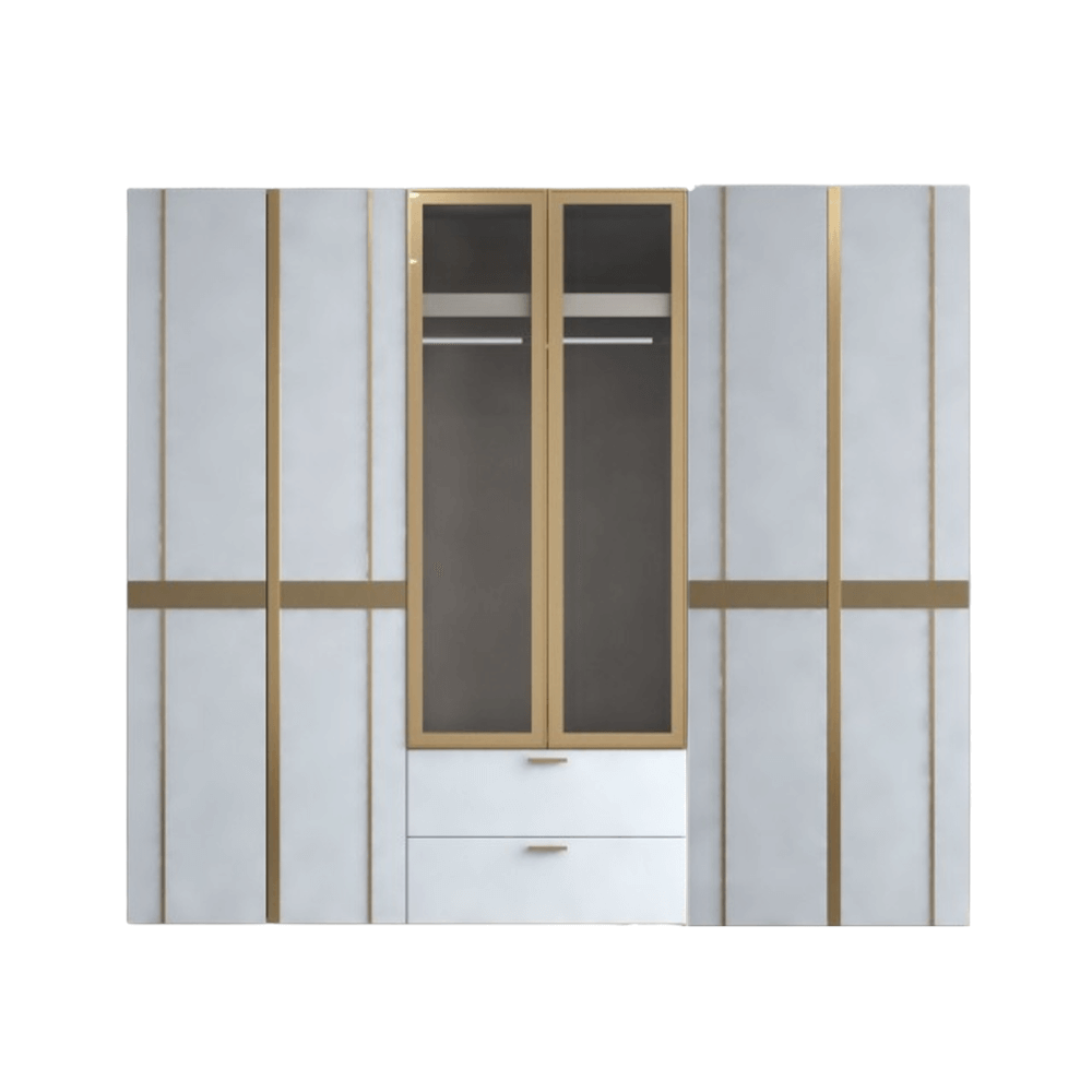 ชุดห้องนอน + ที่นอนสปริง 6 ฟุต WISDOM DESIGN FURNITURE รุ่น RACHEL80/160 สีขาว/ครีม